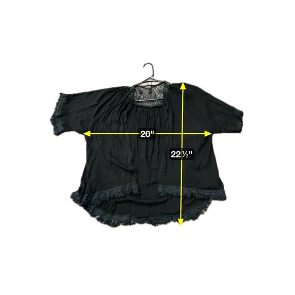 SweatyRocks NWT Black Lace Trim Kimono Open Cardigan Sz Medium Witchy Whimsygoth - Picture 8 of 11